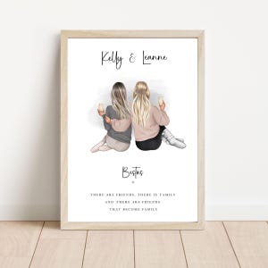 Best Friend Friendship Gift A5 A4 A3 Friends Gift Print Personalised Quote Birthday Bestie Birthday Thank you Friend Personalised Besties