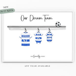 Our Dream Team Football Print Family Team A4 or A3 Size Dad Grandad Gifts for Him Football Shirt Print Father Christmas Birthday bild 10