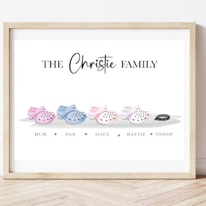 CLOGS | Family | Print | Wall | Home | Our Family | Gift | Gifting | Personalised | A4 | A3 | SURNAME | PETS |