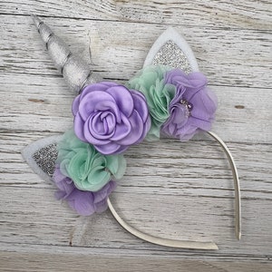 Lavender Unicorn Headband, Unicorn Headband, Silver  Unicorn Headband, Unicorn Birthday, Birthday Headband, Unicorn Party, Pastel Unicorn