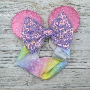 Baby Mouse Ears, Rainbow Mouse Ears, Mouse Ears headband, Mouse Ears, Minnie Ears, Minnie Mouse, Disney Princess, Disney Baby, Baby headwrap