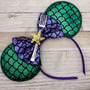 Mermaid Mouse Ears, Minnie Ears, Mouse Ear Headband, Disney Mermaid Ears, Under the Sea, Little Mermaid Minnie Ears, Little Mermaid,Princess