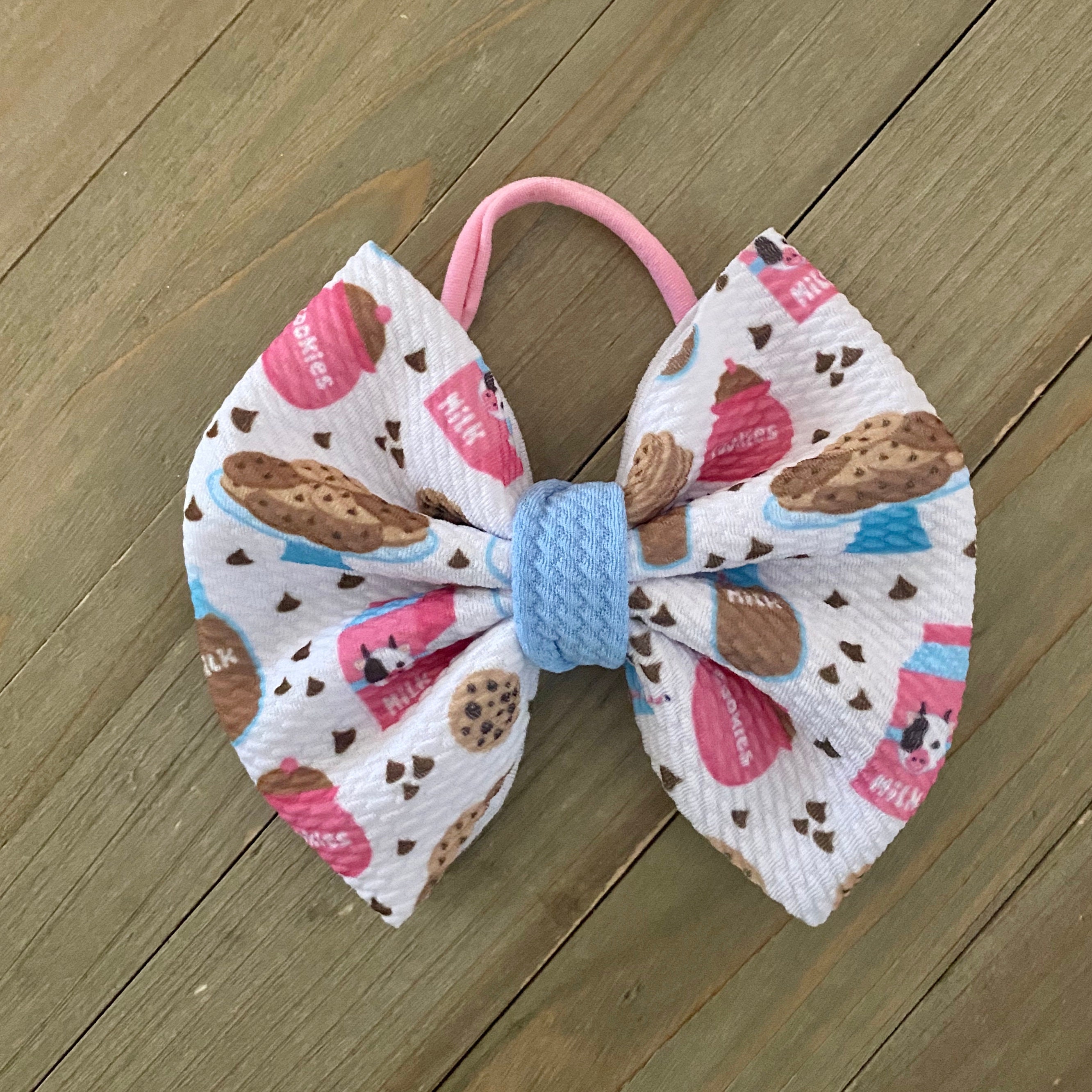 Pink Cookie Bow Cookie Bow Milk & Cookies Bow Cookie Hair Etsy