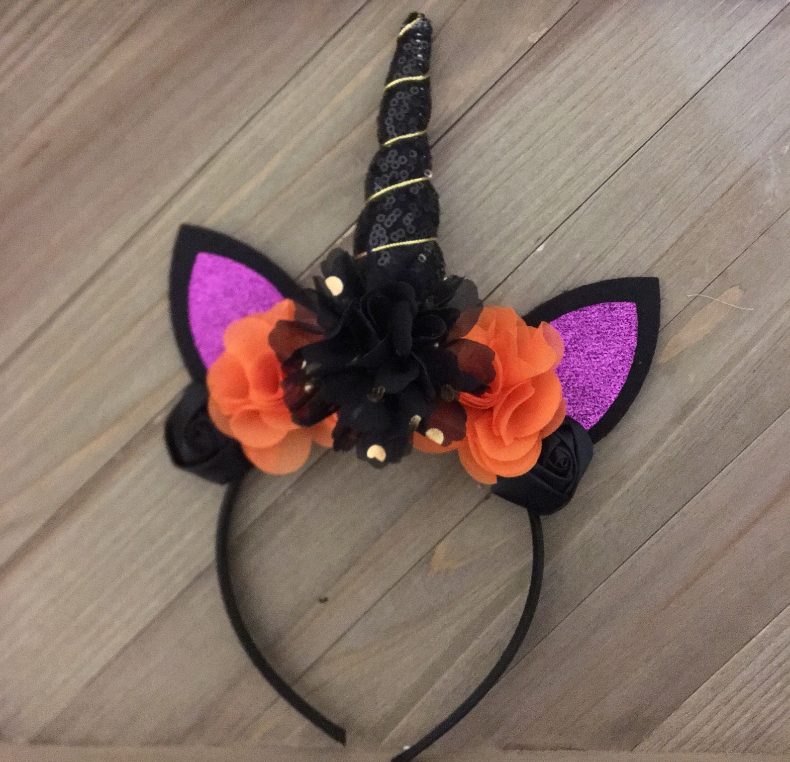 Halloween Black Unicorn Headband Unicorn Headband Halloween Etsy