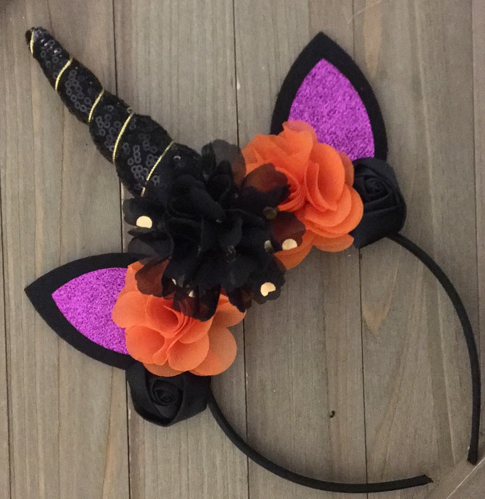 Halloween Black Unicorn Headband Unicorn Headband Halloween Etsy