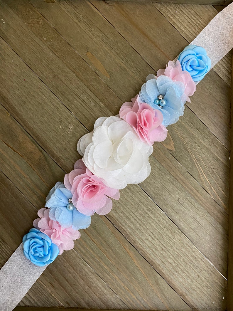 Gender Reveal Maternity Sash Maternity Sash Baby Shower Etsy