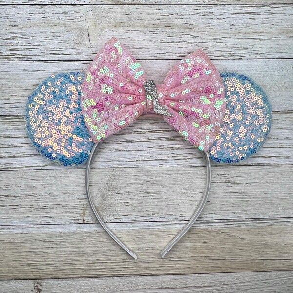 Cinderella Mouse Ears, Minnie Ears, Mouse Ear Headband, Disney Ears, Disney Bound, Disney Princess, Glass Slipper, Princess Mouse Ears