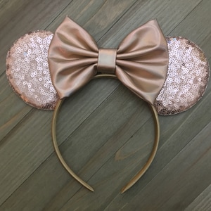 Holo Rose Gold Mouse Ears, Mouse Ears, Minnie Ears, Mouse Ear Headband, Disney Ears, Minnie Headband,Holographic Ears, Rose Gold Ears