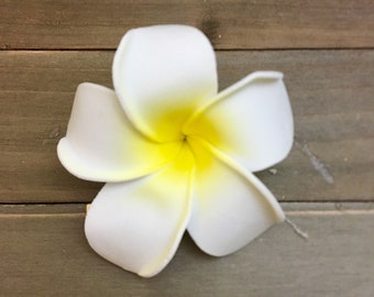 Plumeria Hair Clip: Tropical Flower, Beach Wedding Hair