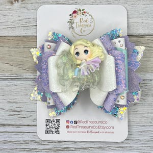 Frozen Elsa Bow, Frozen Bow, Elsa Bow, Blue Hair Bow, Disney Princess, Disney Bow, over the top bow, Frozen Birthday, Elsa and Nok, Hairbow