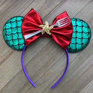 Mermaid Mouse Ears, Mouse Ears, Minnie Ears, Mouse Ear Headband, Disney Ears, Minnie Headband, Mermaid Minnie Ears, Little Mermaid