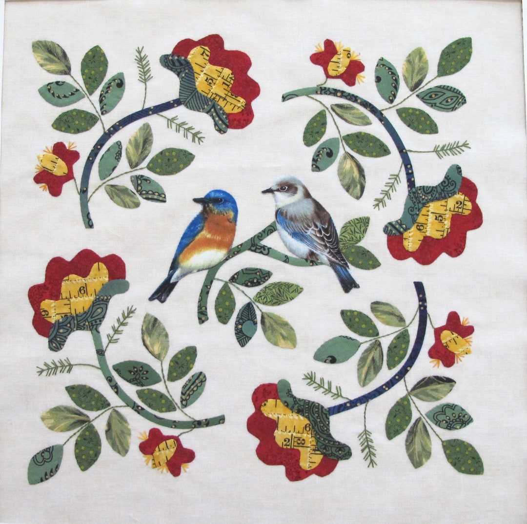 Baltimore Garden Bluebird Wreath Pattern PDF - Etsy