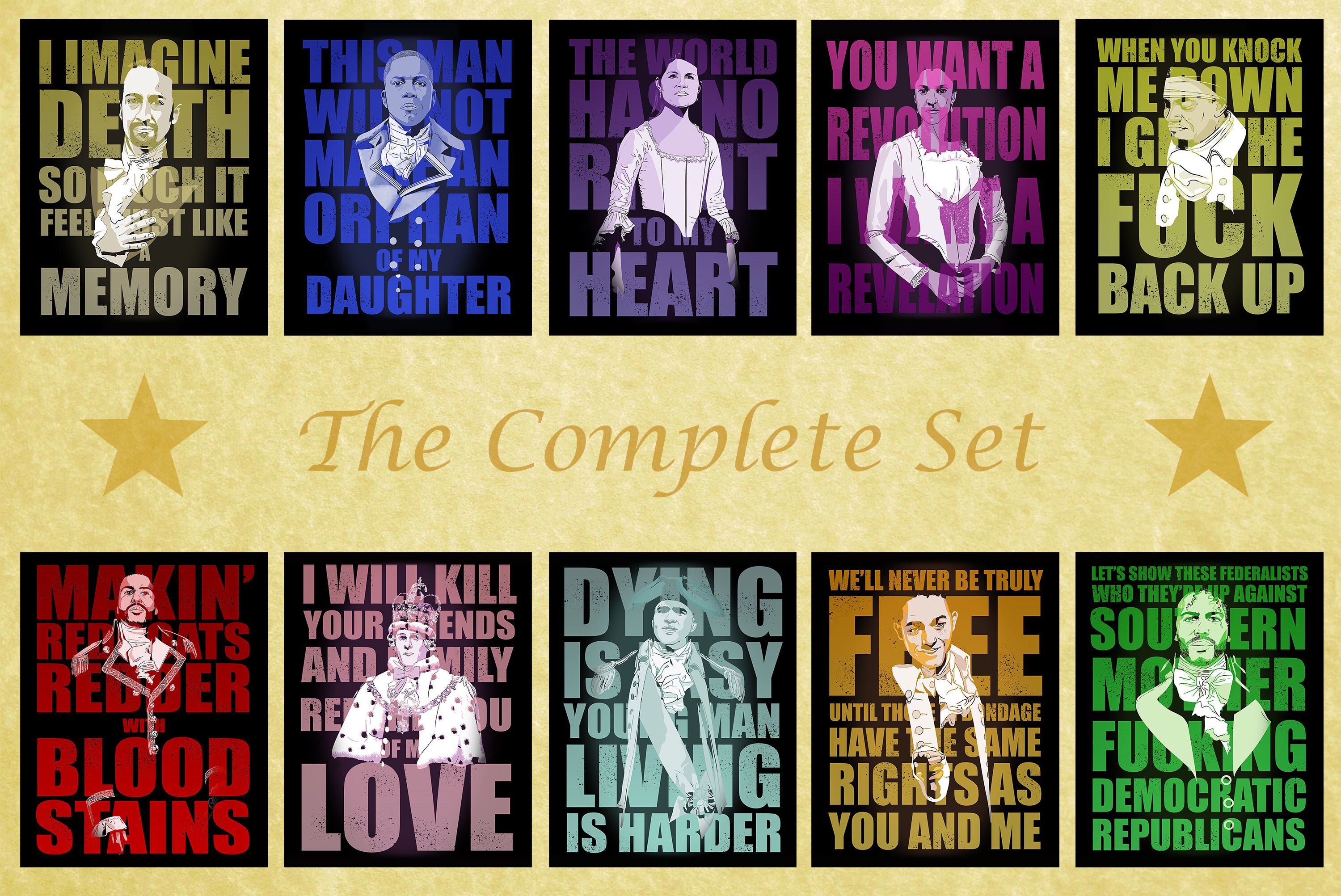 Hamilton Posters FULL SET 10 Posters Etsy