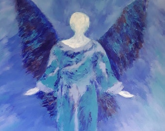 Angel digital download, angel printable artwork, jpeg download, abstract art,angel art, UK artist, original artwork download