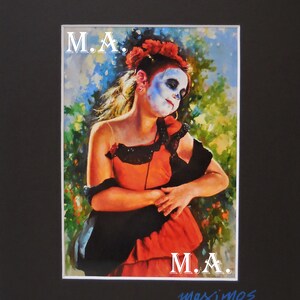 The Young Catrina Print 5x7 on Double Matted 8x11