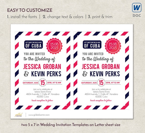 postage wedding template destination