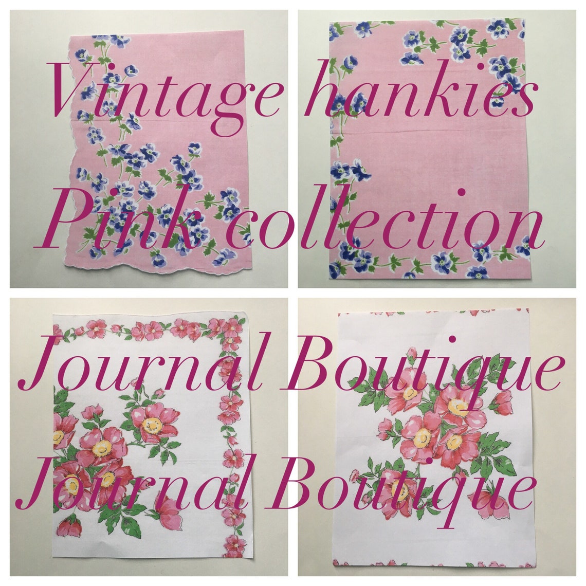 Vintage Handkerchief Printable Pink Collection Etsy