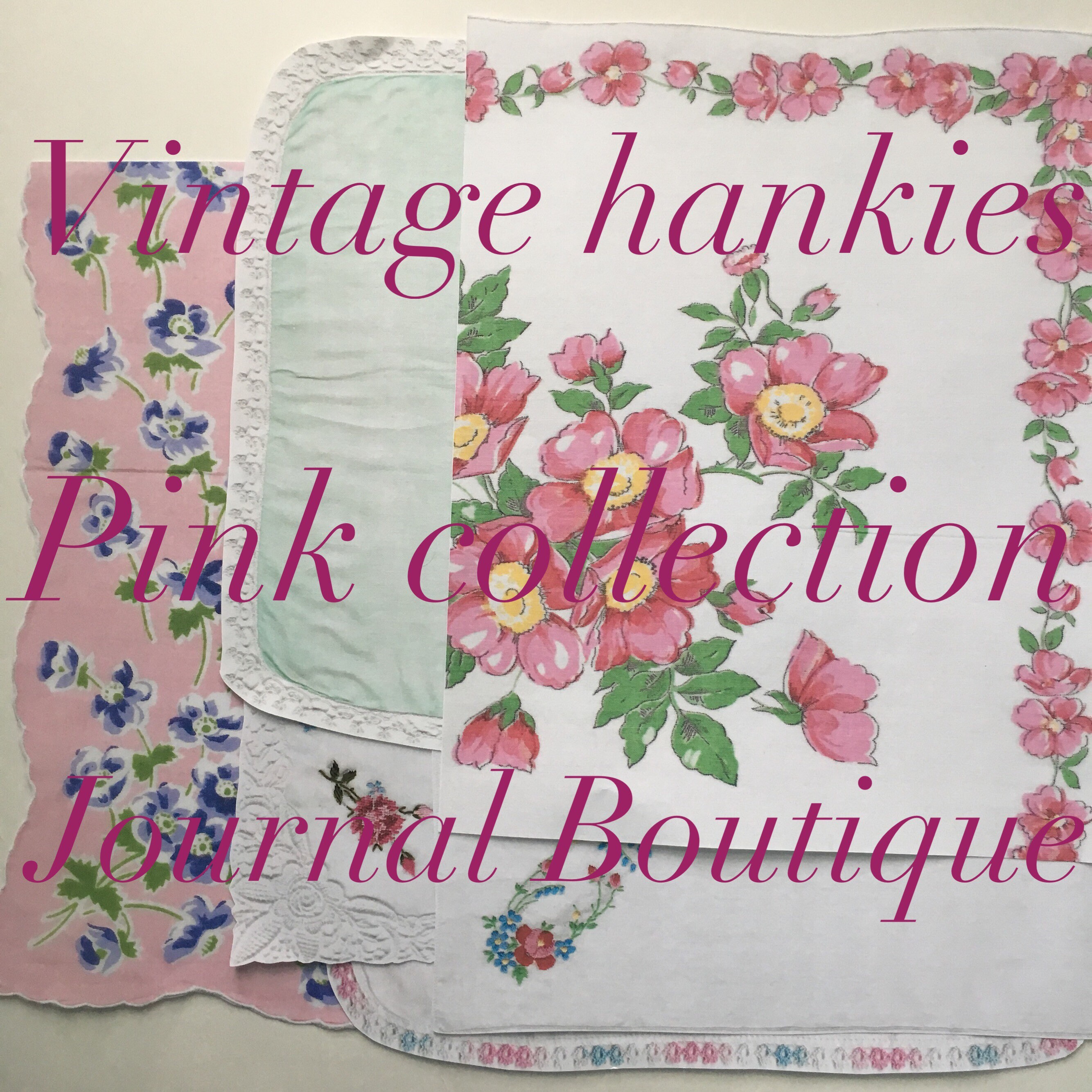 Vintage Handkerchief Printable Pink Collection Etsy