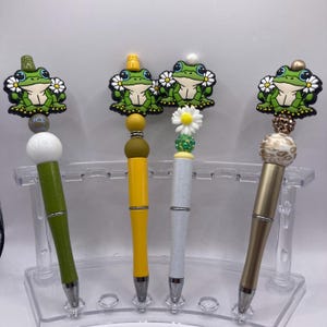 Beaded Pens with  Frog Focals * Collectible Pen * Unique Gift * Fun to use