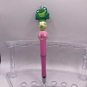 Beaded Pen with Frog Focal * Collectible Pen * Unique Gift * Fun to use