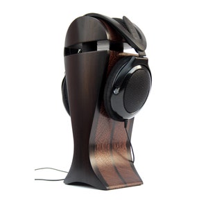 Black Hornbeam & Wenge Headphone Stand | Extra Wide | for Audeze, ZMF, Sennheiser