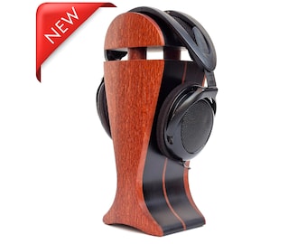 Suporte para fones de ouvido artesanal em madeira de pau-ferro e faia preta | para Audeze, Sennheiser, ZMF, FOCAL, HiFiMan, Beyerdynamic, Philips