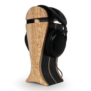 Karelian Birch Veneer & Black Hornbeam Headphone Stand