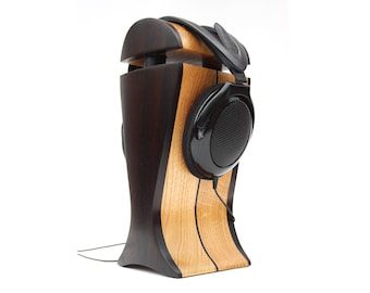 Suporte para fone de ouvido em carvalho e carpa preta | Extra largo | para Audeze, ZMF, Sennheiser | Estilo loft