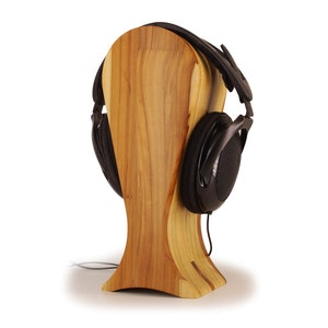 Apple wood headphone stand
