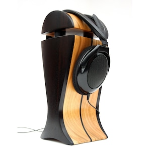 Black Hornbeam & Cherry Headphone Stand | Extra Wide | for Audeze, ZMF, Sennheiser | Loft style