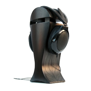 Black Hornbeam & Bog Oak Headphone Stand | Extra Wide | for Audeze, ZMF, Sennheiser
