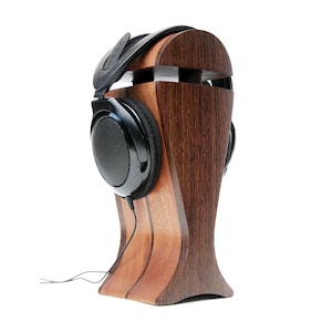 Wenge & Sapele Wood Headphone Stand | Extended Depth