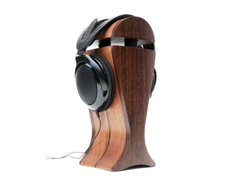 Wenge and Sapele wood headphone stand