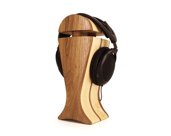 American walnut and maple headphone stand