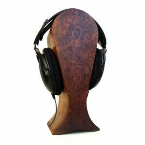 Walnut Burl Veneer & Solid Walnut Headphone Stand
