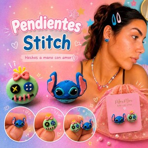 Stitch Earrings | Handmade Polymer Clay Earrings | Disney Inspired | Cute Kawaii Gift | Stitch & Scrump Earrings