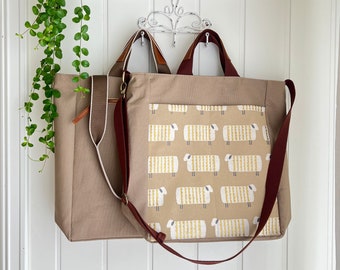 Tinnberry Crossbody Tote (PDF) Measure-and-Cut Sewing Pattern –Tutorial with Photos & Illustrations | Laptop Bag.