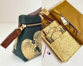 2 Sewing Patterns Bundle Knitting Needle Case, 2 sizes and Oslo Pouch, 4 sizes, with tutorial and illustrations. Instant PDF Download.