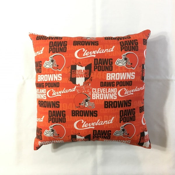 NFL CLEVELAND BROWNS Football Throw pillow, sports fan, decorative pillow, gift, pillow cover, man cave, official fabric - 5 Styles