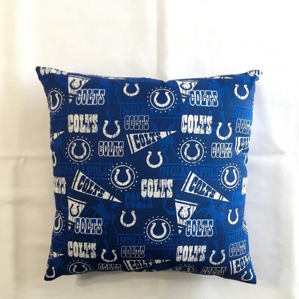 NFL INDIANAPOLIS COLTS Football Throw oreiller, fan de sport, oreiller décoratif, cadeau, housse d'oreiller, homme des cavernes, tissu officiel - 2 styles