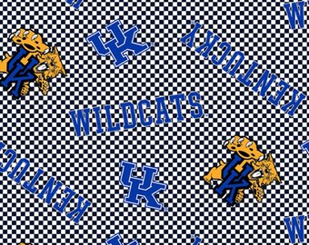 NCAA KENTUCKY WILDCATs Watermark Print Football 100/% cotton fabric material you choose length licensed for Crafts /& Quilts