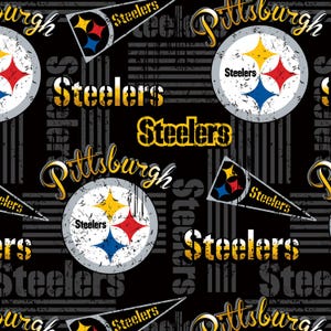 NFL PITTSBURGH STEELERS Vintage Retro Print Football 100% cotton fabric licensed material Crafts, Quilts, Home Decor image 4