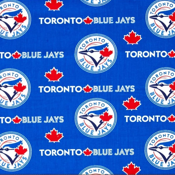 MLB TORONTO Blue JAYS Baseball 100% cotton fabric material  or yard licensed Crafts, Quilts, Home Decor