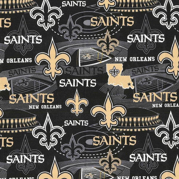 NFL NEW ORLEANS SAINTs Stadium Print Football 100% cotton fabric licensed material Crafts, Quilts, Home Decor