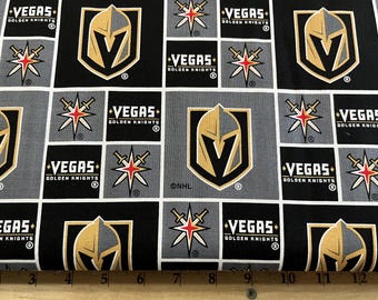 New licensed NHL Las Vegas GOLDEN KNIGHTS Patchwork Hockey 100% cotton fabric material you choose length  Crafts, Quilts, clothing, Decor