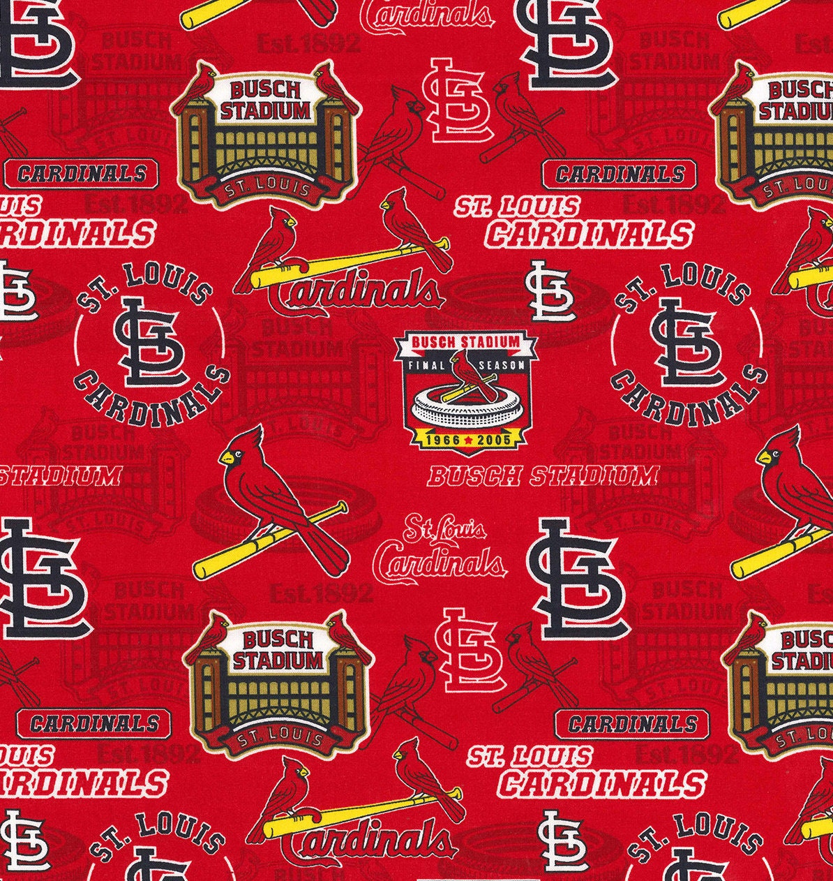 St. Louis Cardinals Baseball MLB 58 Wide Fabric by The Yard