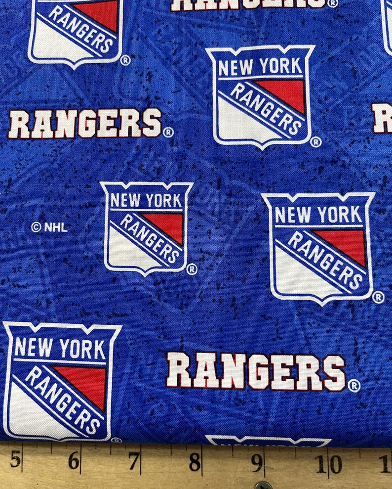Ny Rangers Lettering Kit NHL NEW YORK Rangers Watermark Print 100% Cotton Fabric Material You ...