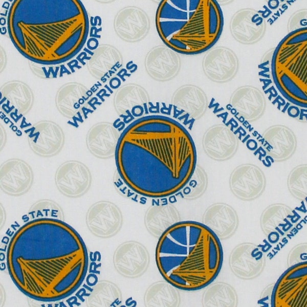 New NBA GOLDEN STATE WARRIORs Allover Print #1 100% cotton fabric, you choose size, sports fan, decorative, gift, man cave, official fabric