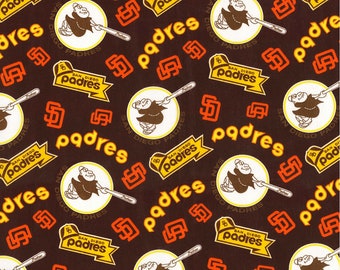 MLB San Diego PADRES Hall of Fame Print Baseball 100% cotton fabric licensed material Crafts, Quilts, Home Decor