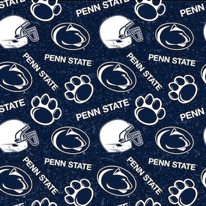 NCAA PENN STATE Nittany Lions Watermark Print Football 100% cotton fabric material you choose length licensed Quilts
